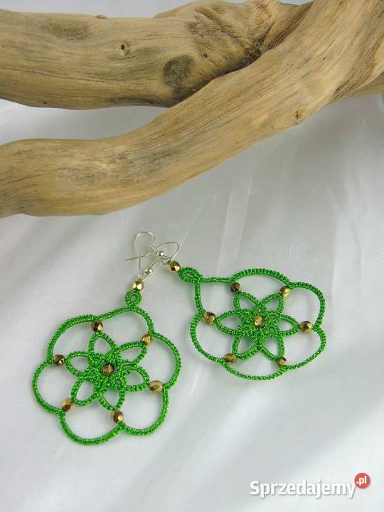 Kolczyki koronkoweróżne wzory kolory Wiśniowa