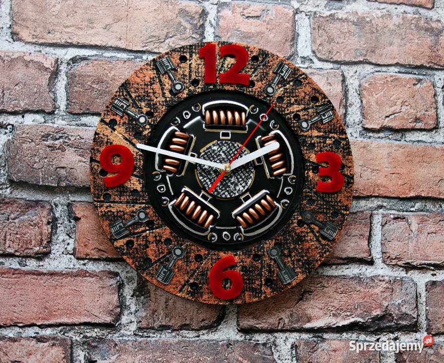 Zegar tarcza sprzęgła scrap metal art 28 patyna wielokolorowy podkarpackie Dębica sprzedam