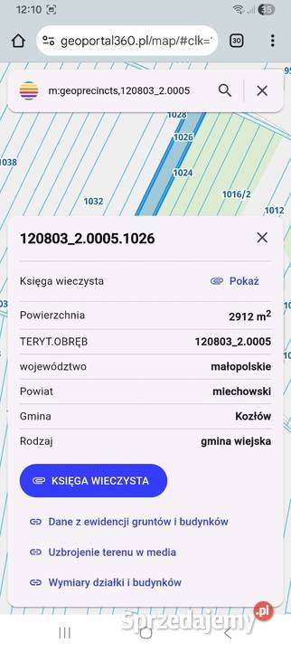 Działka leśna rolna 14zł/m2 Kępie