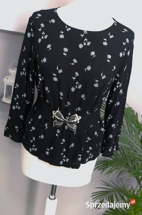 Bluzka koszula w drobne kwiatuszki biały Łódź