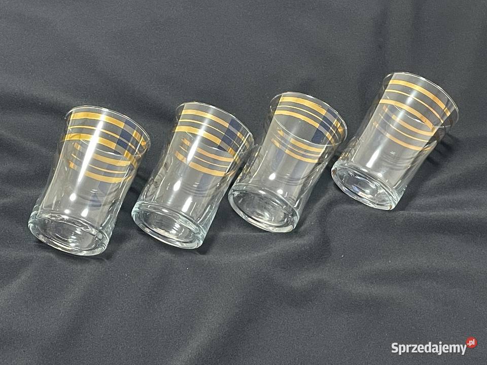 PRL stare szklanki 3 złote paski 200 ml zachodniopomorskie
