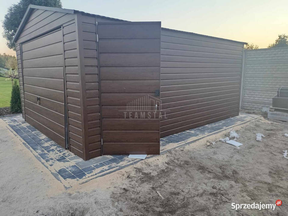 Garaż blaszany 4x5m Brama uchylna drzwi okno Kalwaria Zebrzydowska
