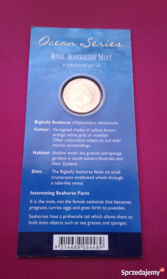 1 Dolar Australia 2007 r Konik morskiUNCBlister Numizmatyka