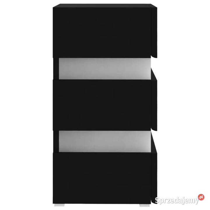 Szafka nocna z LED czarna 45x35x67 materiał Dom i Ogród Warszawa