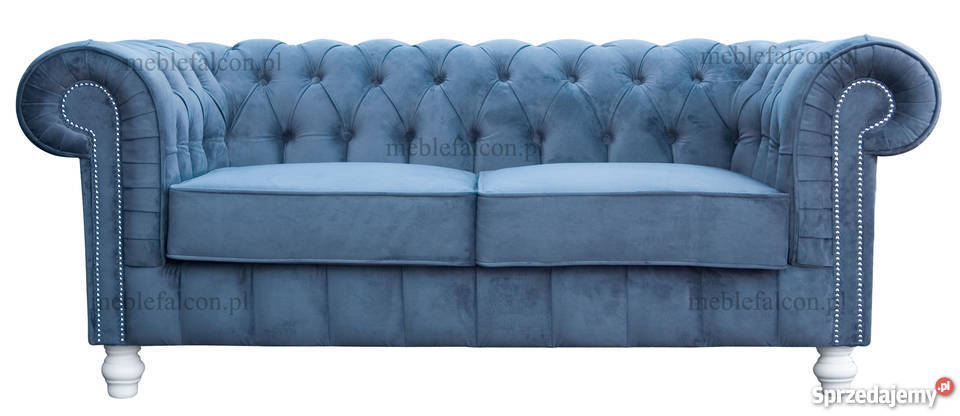Pikowana Sofa Chesterfield Demelza Meble Falcon tkanina
