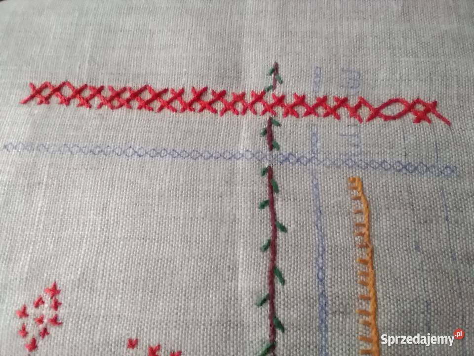 Serwetki lniane z szablonem do haftu Rękodzieło Łódź sprzedam