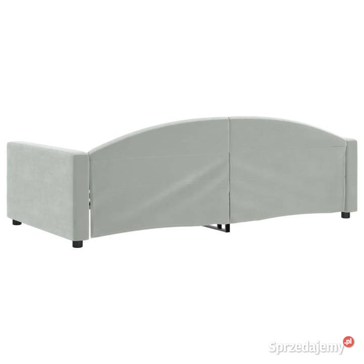 Sofa z funkcją spania jasnoszara obita aksamitem 75cm Warszawa