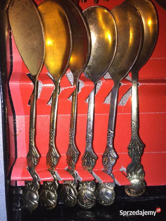 Komplet sztućców do kawy NRD pozłacane Akcesoria do kawy Warszawa