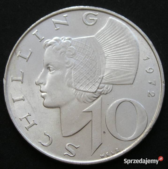 AUSTRIA 10 SCHILLING 1972 NIEWIASTA W CZEPKU łódzkie Łódź