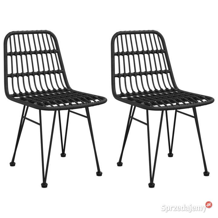 Krzesła ogrodowe 2 czarne 48x62x84 rattan PE Warszawa