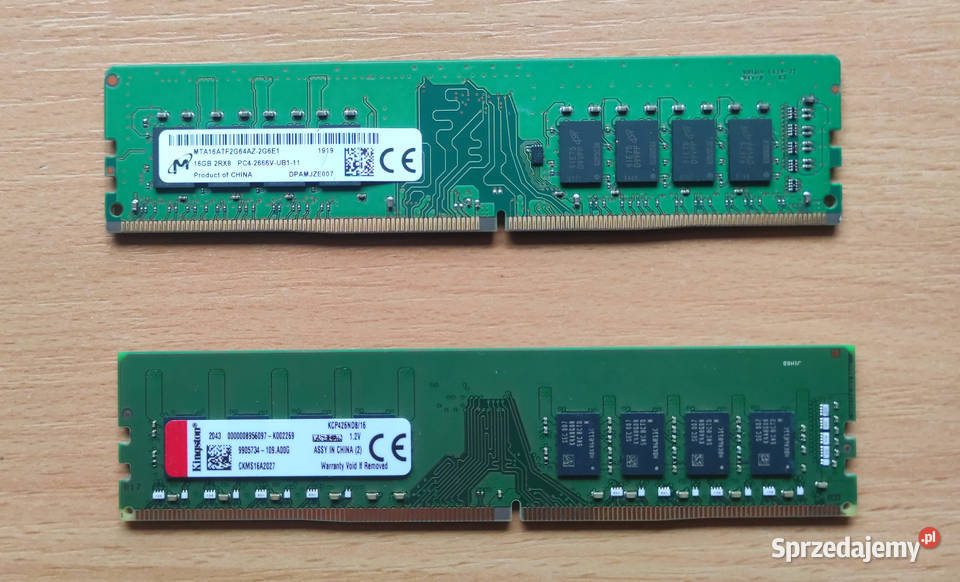 Micron Kingston 32GB 2x16GB 2666MHz Pamięć RAM mazowieckie Żyrardów sprzedam