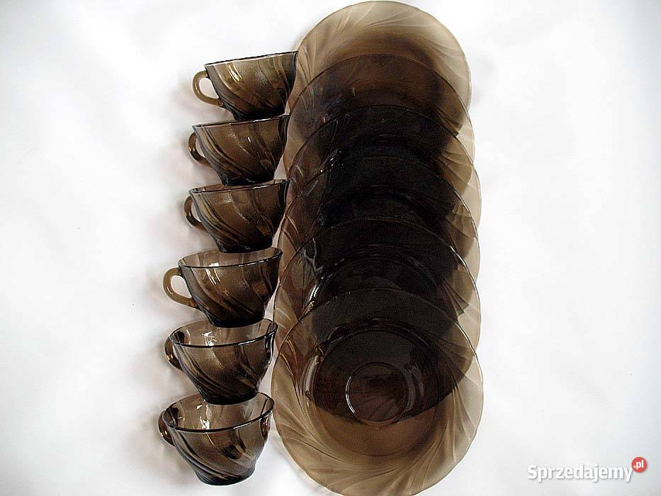 Filiżanka spodek Duralex Vereco Rivage Amber Wyposażenie wnętrz Siedlce