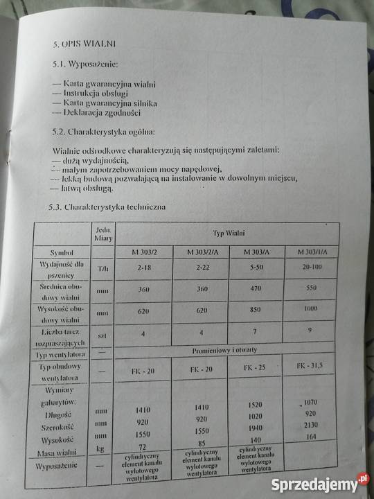 Wialnia odśrodkowa czyszczalnia nieuszkodzony Rolnictwo Chojnów