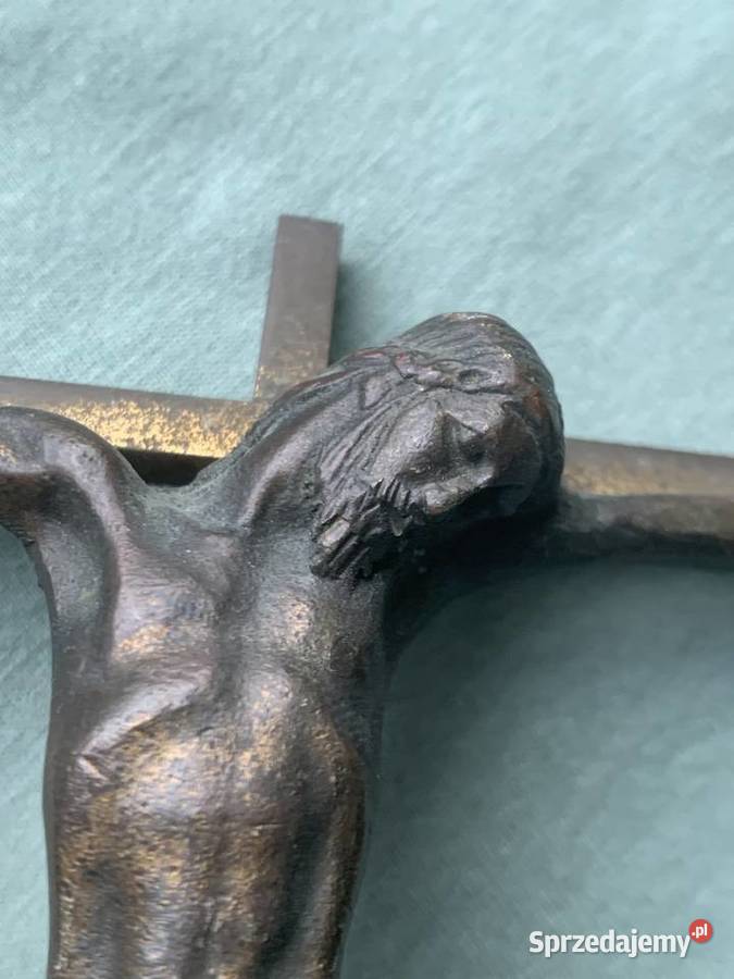 Krzyżyk na ścianę Jezus brąz łódzkie Łowicz