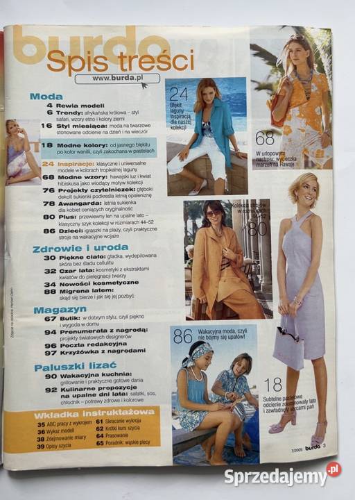 Burda Moden 72005 Magazyn krawiecki wykroje Warszawa