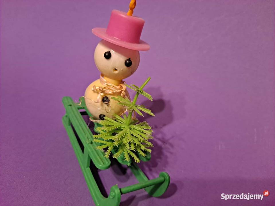 Ozdoba na choinkę PRL vintage Bałwan Kraków