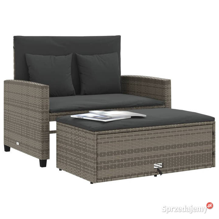 Sofa ogrodowa z poduszkami 2osobowa szara mazowieckie