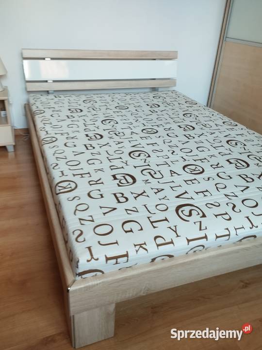 Łóżko 140x200 stelaż materac nowe Dab Sonoma