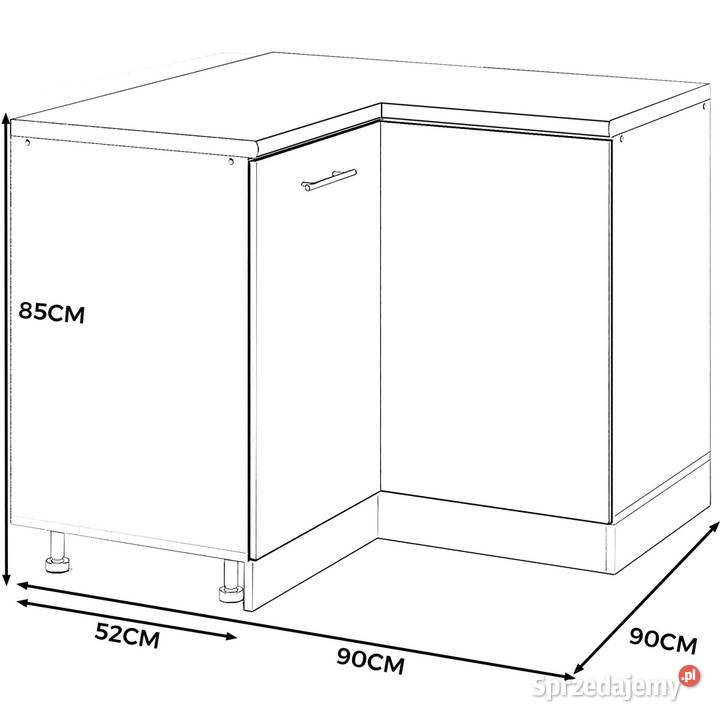Szafka Kuchenna Stojąca Z Blatem Narożna 90x90 90cm Elbląg