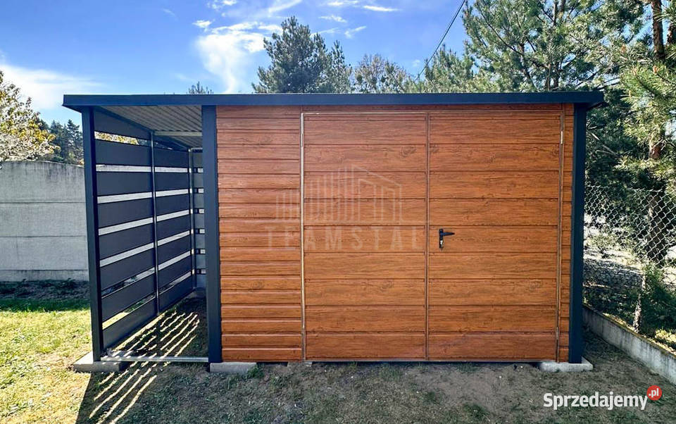 Schowek domek ogrodowy 3x3 m wiata 1x3 m brama