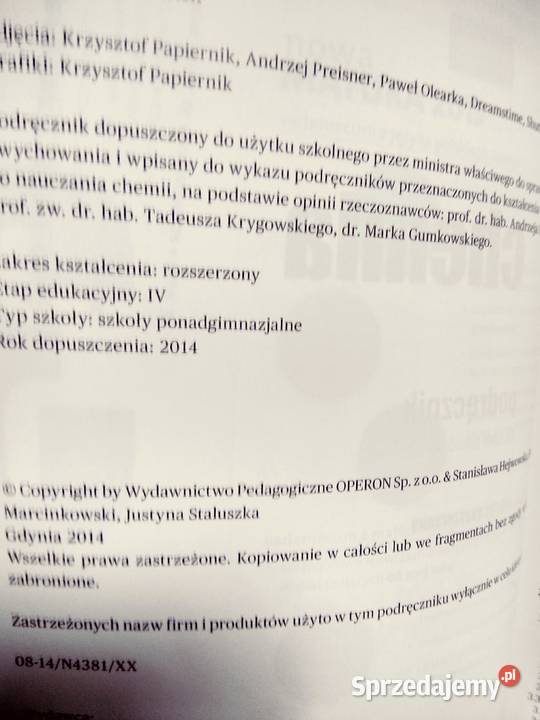 Chemia 3 rozszerzenie Operon matura antykwariat mazowieckie Warszawa