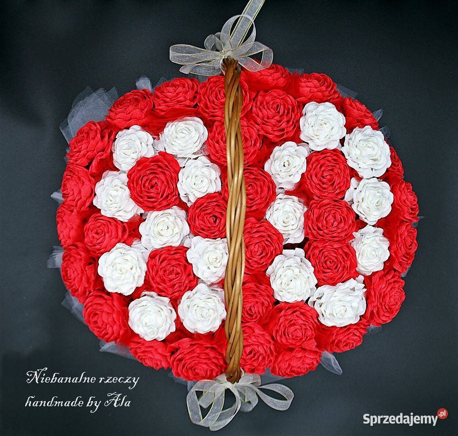 Kosz z kwiatami prezent jubileusz urodziny łódzkie Kutno