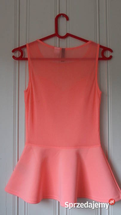 Morelowy top baskinka bluzka koszulka hm xs 34 pomarańczowy kujawsko-pomorskie