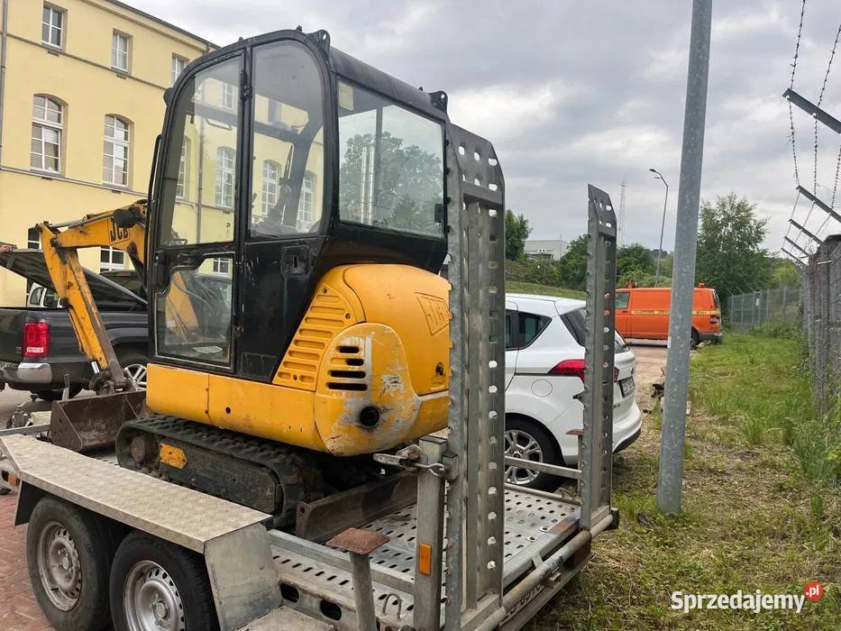 Koparka JCB 8015 z przyczepką Wiola W2 Dziedzice sprzedam
