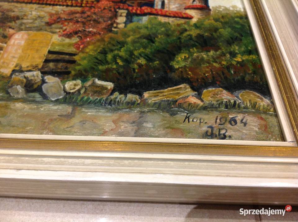 Pięny Stary Obraz Olejny w Ramie Sygnowany Nowa Sól sprzedam