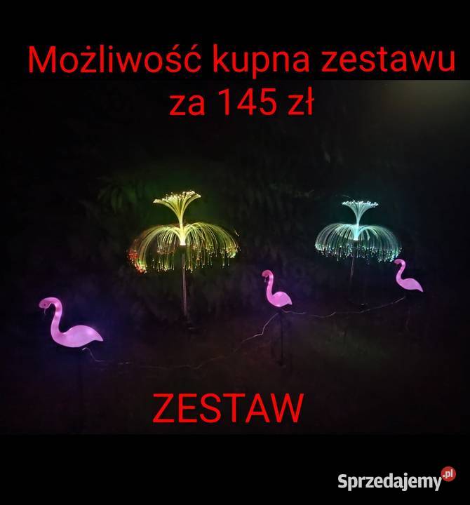 NOWY Zestaw 3xFlamingi solarny LED do ogrodu Blachownia