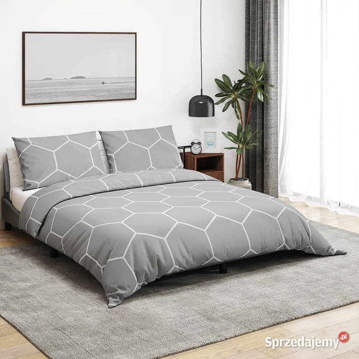 Zestaw pościeli szary 200x200 bawełna WM136459 mazowieckie Warszawa