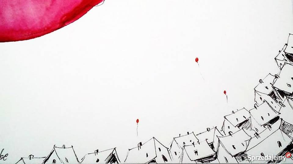 LEĆMY NAJDALEJ STĄD akwarela artystki Adriany Katowice