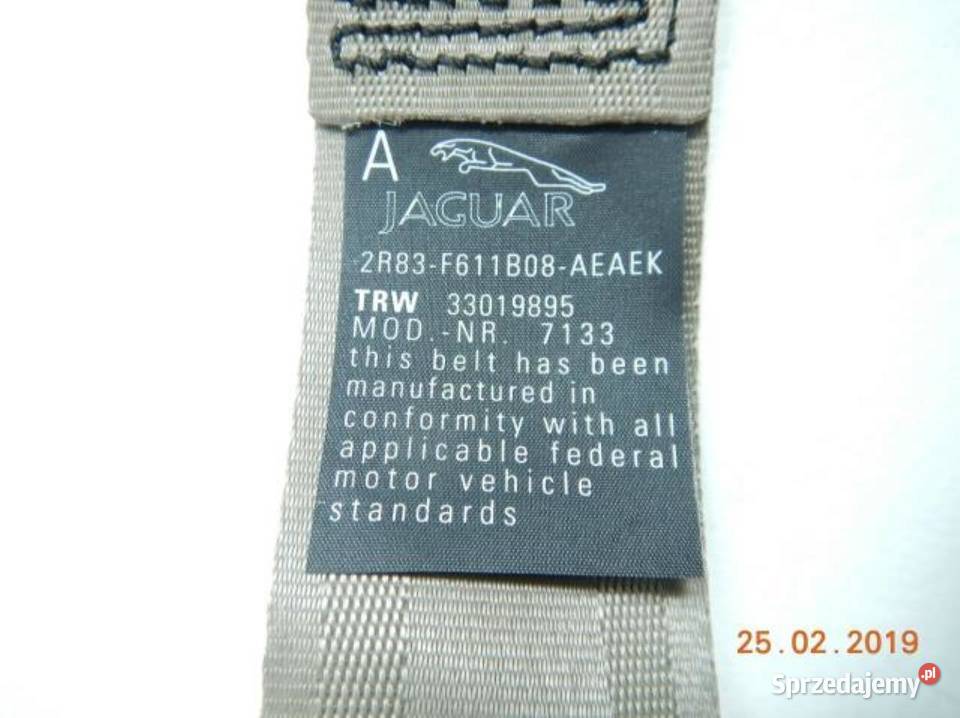 PAS BEZPIECZEŃSTWA PRAWY PRZÓD JAGUAR STYPE