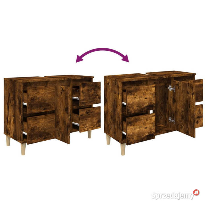 Szafka pod umywalkę przydymiony dąb 80x33x60 mazowieckie Warszawa