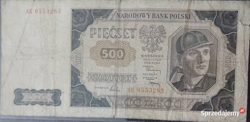 500 złotych Górnik 1VII1948 r seria AK Konin