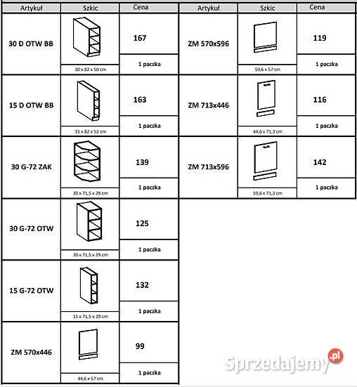 Zestaw mebli kuchennych 180 z blatem Kuchenne Sosnowiec