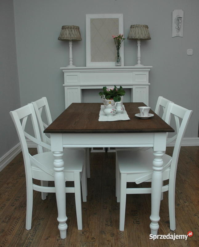 Prowansalski stół drewniany producenta 75cm