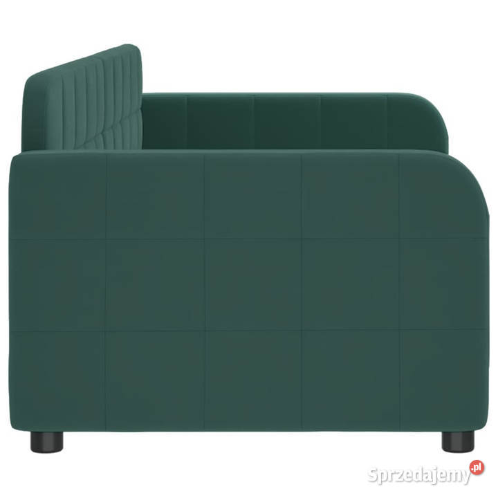 Sofa z funkcją spania ciemnozielona aksamitna Warszawa