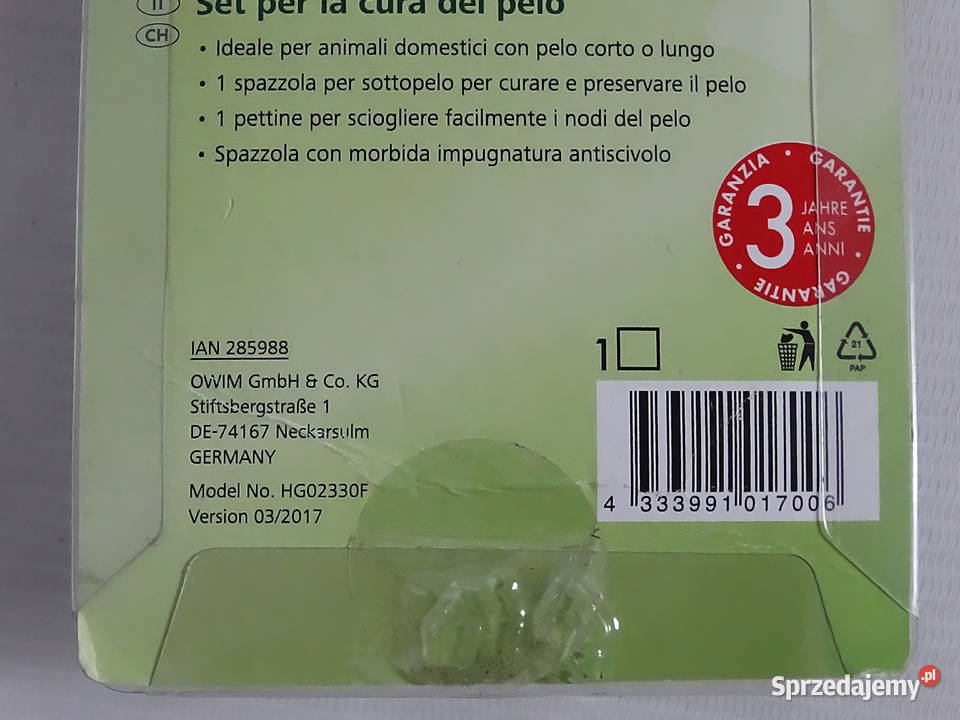 Zestaw do pielęgnacji sierści Zoofari Szczotka Biłgoraj