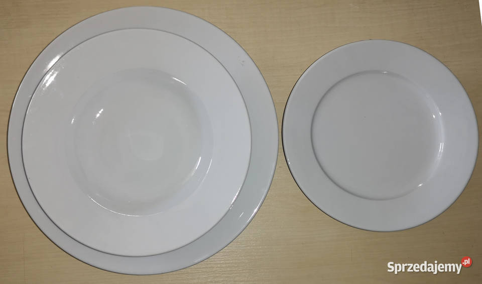 Zestaw talerzy Isabell z bialej porcelany Łódź