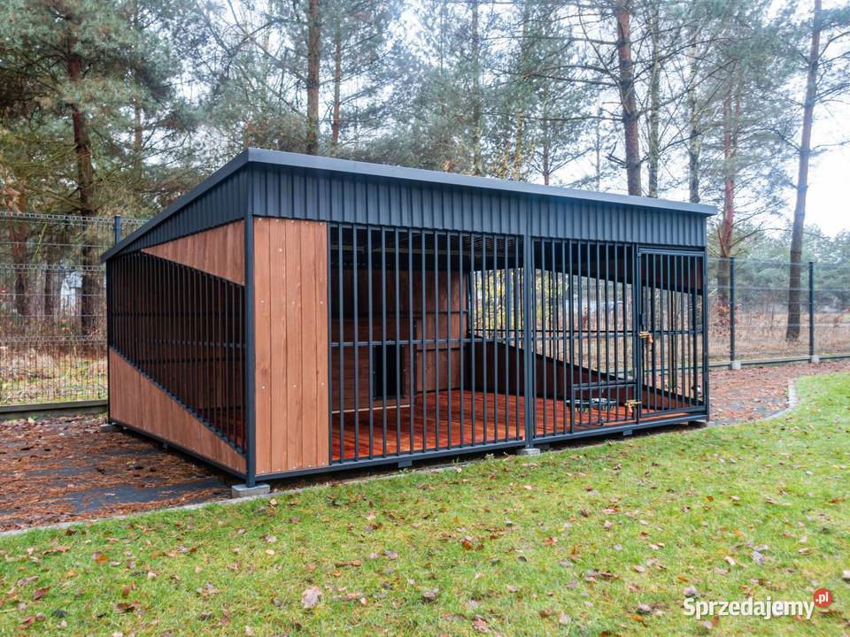 Kojec Klatka Psa Psów Kota z podłogą buda miski Halinów
