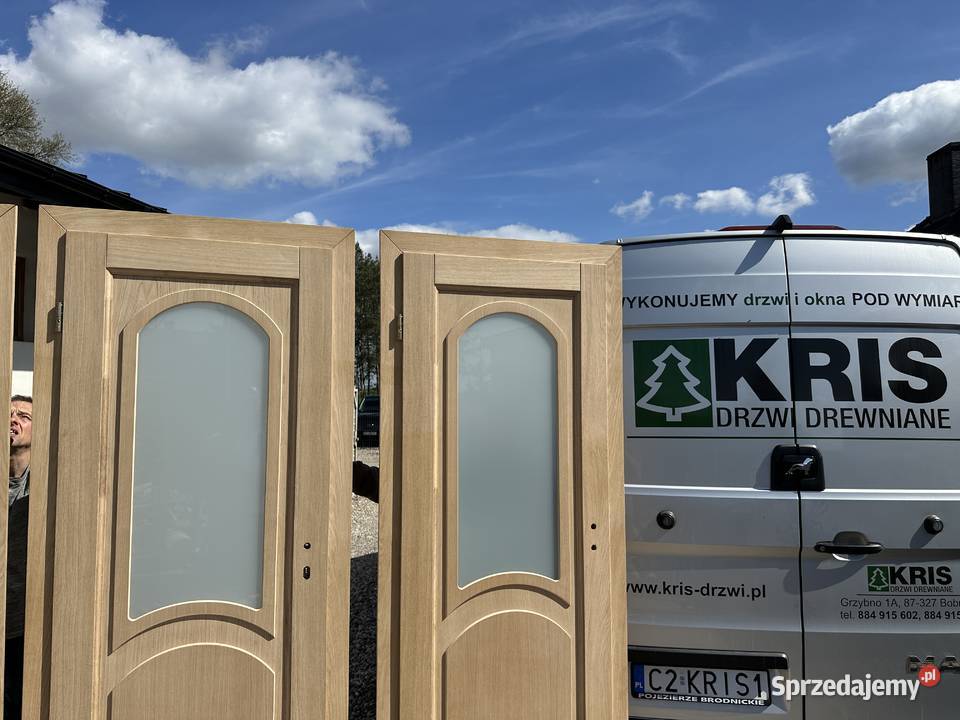 Drzwi drewniane RĘKI DĘBOWE AMERYKAŃSKIE CAŁA 205cm kujawsko-pomorskie Grzybno sprzedam