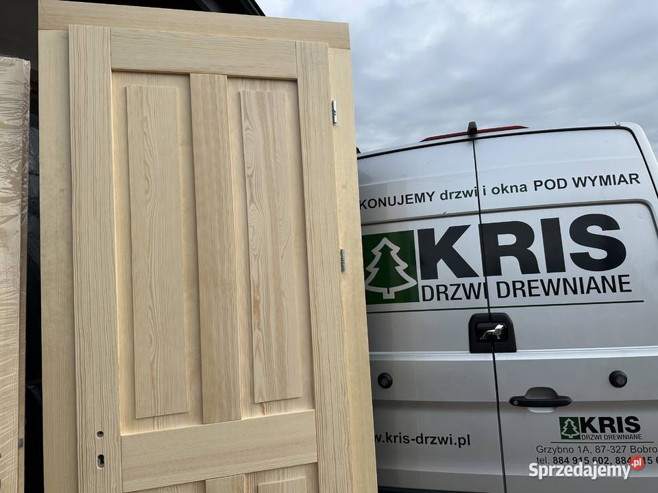 Drzwi drewniane AMERYKAŃSKIE WYSOKIE 240 CAŁA Grzybno