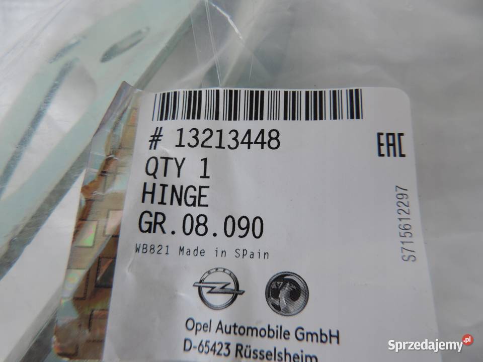 Opel Astra H Zawias Maski Prawy Nowy 13213448 kujawsko-pomorskie
