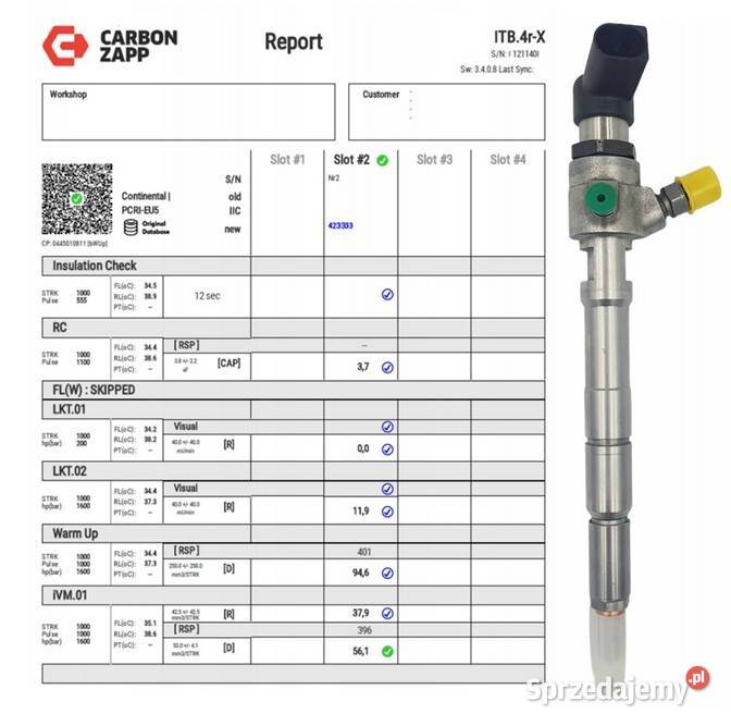 WERYFIKACJA wtryskiwacz CONTINENTAL SIEMENS