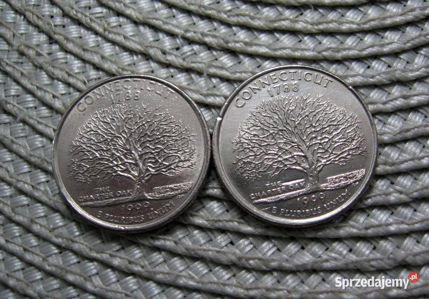 USA 25 Cent 1999r D i P Stany USA CONNECTICUT Kalisz