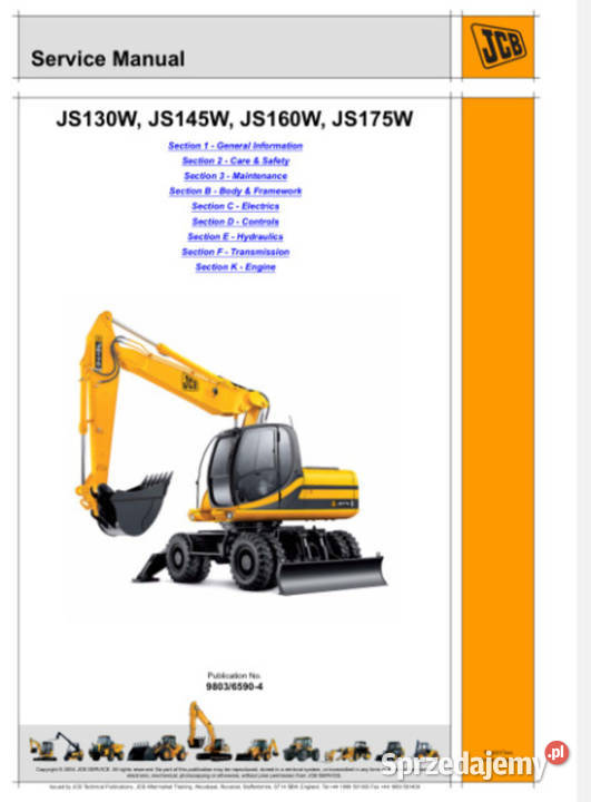 JCB JS130W JS145W JS160W JS175W instrukcja Kielce