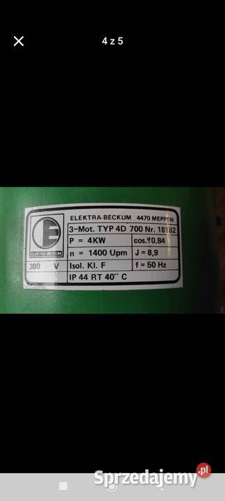 Silnik elektryczny 4 kw z hamulcem Kleszczów