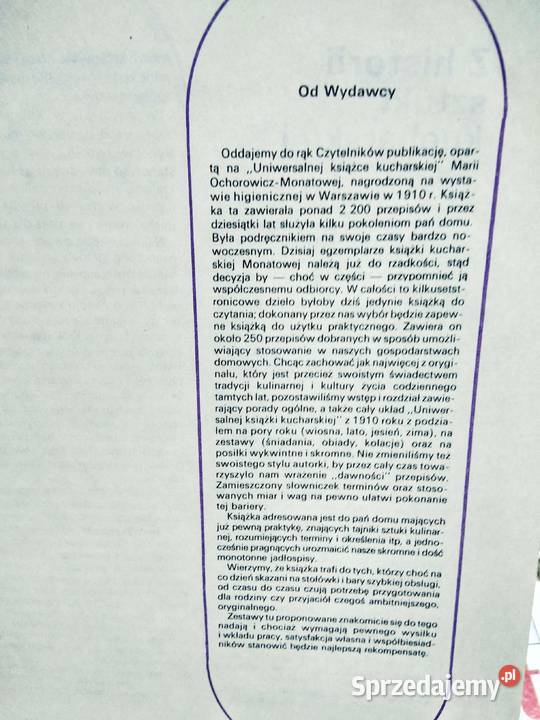 Śniadania obiady kolacje wg książki kucharskiej Warszawa sprzedam