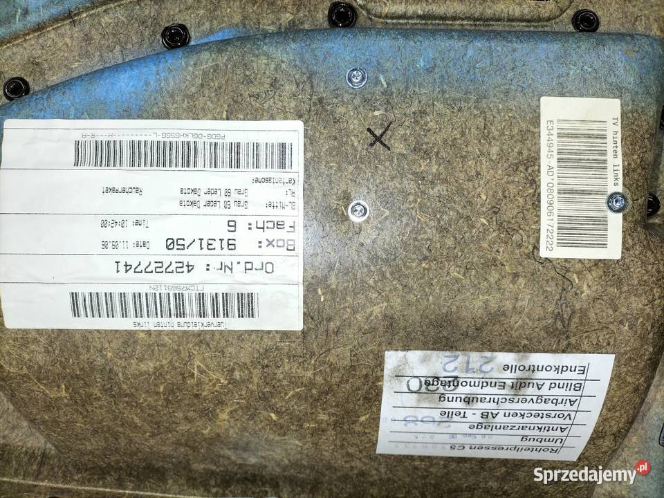 Tapicerka drzwi lewych tylnych BM WE60 E61 Skóra